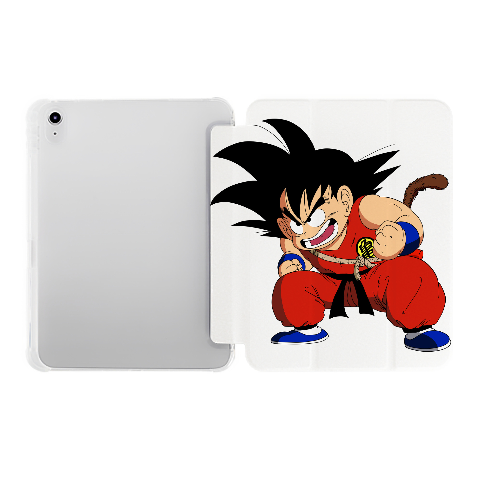 （画像用） ドラゴンボール 孫悟空（そん ごくう）Son Goku カカロット DRAGON BALL Kakarotto IPad ケース ペン収納付き 三つ折りスタンド PUレザー×シリコン 対応機種9.5/10.5/10.9インチ